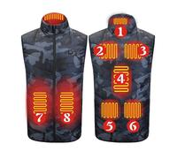 Gilet Chauffant Camouflage Huit Zones À Contrôle Unique - Alimentation Usb, 3 Niveaux De Température 3xl Multicolore