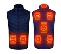 Gilet chauffant de chasse rechargeable USB for l'hiver, 8 zones, veste chauffante, gilet chaud(Blue,4XL)