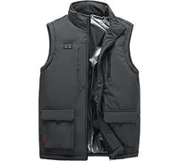 Gilet Chauffant électrique avec 3 températures réglables, Double pour Une Utilisation hivernale et Une randonnée en extérieur (Gris, 5XL-5XLarge)