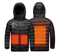 Gilet Chauffant Electrique Enfants USB Sans Manche Garçons Filles VêTements Chauffants Intelligents Veste Manteau Doudoune Chauffant avec 3 Zones de Chauffage pour Camping Coupe-Vent Imperméable Ski
