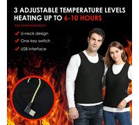 Gilet Chauffant Électrique Intelligent Usb, 3 Niveaux De Température Réglables, Pour Le Dos, Pour Randonnée En Plein Air, Cyclisme, Ski