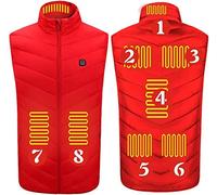 Gilet Chauffant Électrique Unisexe, Veste sans Manches Chauffants USB, avec 3Niveaux De Réglages De Chaleur Veste d'hiver, 9 Zones De Chauffage, avec 10000Mah Batterie B,X-Large