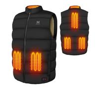 Gilet Chauffant en 90% Duvet pour Homme Femme, 650FP Duvet Gilet Chauffant avec 6 Zones de Chauffage, 3 Niveaux de Température (FR/ES, Alpha/lettres, TG, Taille normale, Taille normale, Black-EU)