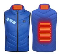 Gilet Chauffant Enfant USB Garçons Filles Veste Jacket Sans Manche Manteau avec 2 Zones de Chauffage Vêtements Intelligents Température Constante Outerwear Imprimé pour Camping, 4-15 Ans
