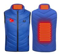 Gilet Chauffant Enfant USB Garçons Filles Veste Jacket Sans Manche Manteau avec 2 Zones de Chauffage Vêtements Intelligents Température Constante Outerwear Imprimé pour Camping, 4-15 Ans