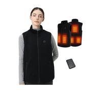 Gilet Chauffant Femme avec Batterie 10000mah 5 V Incluse - 5 Zones Chauffage rapide Veste Chauffante Avec 3 Niveaux De TempéRature, Chauffage Veste Sans Manche pour de Plein Air Sports Hiver