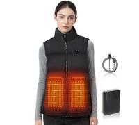 Gilet Chauffant Femme, Slim Fit en Coton Doux avec Batterie 7.4V 18400mAh - Chauffage Rapide, 3 Niveaux de Température, Chaud et Doux pour la Peau pour l'Hiver, la Randonnée, le Quotidien