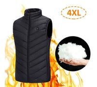 Gilet Chauffant Gilet Thermique Plus Chaud Alimenté Par Usb À 3 Niveaux De Température Réglable Conception De Fermeture À Glissière À Col Élevé 4xl Taille Noir Pour Les Activités De Plein Air