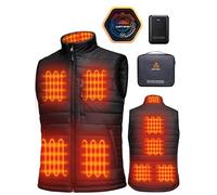 Gilet Chauffant Homme avec Batterie de 16000mAh - Gilet Chauffant avec 9 Zones de Chauffage et 3 Températures Réglables, Veste Chauffant pour Activités en Plein Air Moto Cyclisme,M