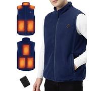 Gilet Chauffant Homme avec Batterie incluse 10000mAh, Veste Chauffante Homme 5 Zones Chauffage rapide, Gilet Chauffant avec Contrôle de Température à Trois Vitesses pour de Plein Air Sports Hiver