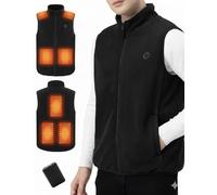 Gilet Chauffant Homme avec Batterie incluse 10000mAh, Veste Chauffante Homme 5 Zones Chauffage rapide, Gilet Chauffant avec Contrôle de Température à Trois Vitesses pour de Plein Air Sports Hiver