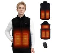 Gilet Chauffant Homme avec Batterie incluse 10000mAh, Veste Chauffante Homme 5 Zones Chauffage rapide, Gilet Chauffant avec Contrôle de Température à Trois Vitesses pour de Plein Air Sports Hiver