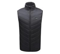 Gilet Chauffant Homme Avec Batterie Incluse,Doudoune Sans Manches Avec 9 Zones De Chauffage Veste Hiver Chaud Electrique Thermique Coupe-Vent Col Montant LéGèRe Blouson Couleur Unie Pour ExtéRieur