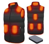 Gilet Chauffant Homme Femme 16000mAh Batterie Incluse, Veste Chauffante Électrique avec 8 Zones et 3 Températures Réglables, Lavable USB Vêtements Chauffants pour Moto Chasse Pêche