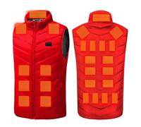 Gilet Chauffant Homme Femme Veste Chauffante Électrique USB Vêtement de Chauffage avec 17/21/26/27/28/29/31 Zones de Chauffé 3 Températures Réglables Gilets Chauffant sans Manche Chaud Hiver Moto