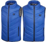 Gilet Chauffant Léger 5v Chargement USB Enfants Veste Chaude sans Manches Vêtements Chauffants Lavables Gilet De Sport pour Le Camping en Plein Air Randonnée, Blue, 170