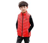 Gilet Chauffant pour Enfant sans Manche Garçons Filles Veste Chauffante Manteau Doudoune Chauffant avec 2 Zones de Chauffage Vêtements Chauffants Lavable pour Enfants Ski en Plein Air