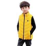 Gilet Chauffant pour Enfant sans Manche Garçons Filles Veste Chauffante Manteau Imperméable Doudoune Chauffant avec 2 Zones de Chauffage Vêtements Chauffants Lavable pour Enfants Ski en Plein Air