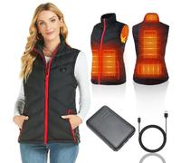 Gilet Chauffant Pour Femme Avec Batterie, Gilet Chauffant Électrique Léger Pour Femme, Gilet Rechargeable Par USB Avec Poches, Gilet Chaud Hiver Slim Fit Gilet Pêche En Plein Air Randonnée Ggilet (XS)