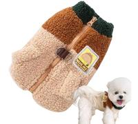 Gilet chauffant pour petits chiens et chats - Doux - Avec fermeture éclair - Facile à mettre - Idéal pour l'automne et l'hiver - Vêtement en peluche confortable pour les promenades, les voyages, les
