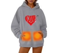 Gilet Chauffant,Sweat à Capuche Chauffant Unisexe Rechargeable avec réglages de Chaleur réglables Doublure Polaire Confortable Parfait pour Les activités de Plein air en Hiver (Grey, XL)