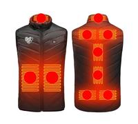 Gilet chauffant unisexe pour homme et femme - Contrôle de la température - 3 zones - 9 zones - Veste d'hiver chauffante sans manches pour randonnée, moto, chasse (sans, Noir , XL