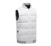 Gilet chauffant unisexe rechargeable par USB, gilet chauffant noir pour homme avec batterie, veste coupe-vent chaude sans manches, gilet polyvalent confortable, léger, tendance, sans manches, blanc