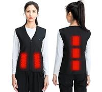 Gilet chauffant USB à température réglable 3 vitesses, lavable, sans manches, for sports d'hiver et de plein air(L)
