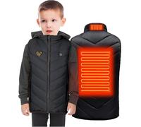 Gilet Chauffant USB Pour Enfants Garçons Filles Manteau Doudoune Électrique Chauffant Sans Manche avec 2 Zones de Chauffage Manches Longues Veste Chauffante Doudoune Enfants Vêtements Chauffants