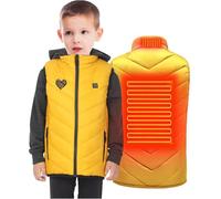 Gilet Chauffant USB Pour Enfants Garçons Filles Manteau Doudoune Électrique Chauffant Sans Manche avec 2 Zones de Chauffage Manches Longues Veste Chauffante Doudoune Enfants Vêtements Chauffants