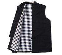 Gilet chinois épais Wing Chun Gilet sans manches Arts martiaux moines bouddhistes Uniforme Noir-XXL