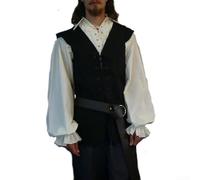 Gilet classique pour homme pour faire une sortie de la Renaissance, style gothique, avec profil mince, pour le quotidien ou pour se déguiser, taille L, noir