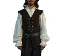 Gilet classique pour homme pour faire une sortie de la Renaissance, style gothique, avec profil mince, pour le quotidien ou pour se déguiser, taille L, marron foncé