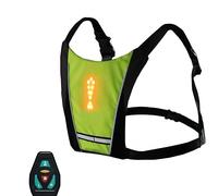 Gilet Clignotant Led - Feux de course pour les coureurs,Sac à dos de direction d'avertissement de sécurité lumineux avec télécommande pour le cyclisme de nuit en cours d'exécution marche (Jaune)