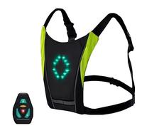 Gilet Clignotant Led - Feux de course pour les coureurs,Sac à dos de direction d'avertissement de sécurité lumineux avec télécommande pour le cyclisme de nuit en cours d'exécution marche (Gris foncé)