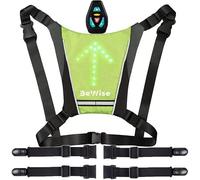 Gilet Clignotant pour Velo et Trottinette avec Télécommande Sans-Fil - Gilet LED 2en1 - Kit de Fixation pour sac à dos inclus - Étanche - Bretelles Réglables - Batterie Rechargeable - 15H d'Autonomie