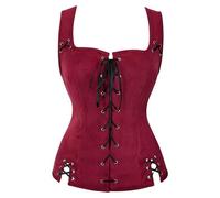 Gilet Cosplay Bustier Style Cour médiévale pour Femme - Tenue de scène avec Veste et Poches pour événement Steampunk u71