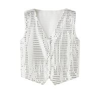 Gilet Costume Homme Paillette, Gilet Sans Manches Homme Noeud Papillon Paillettes Tenue Hippie Homme Veston Cuir Homme Gilet Croisé Homme Gilet Sans Manches Daim Homme Gilet de Costume Beige Homme