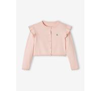 Gilet court à volants fille rose 14A