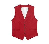 Gilet court en lin pour femme - Noir - Rétro - Gilet de loisirs - Gilet d'été - Gilet de motard sans manches - Veste de camionneur - Veste courte élégante - Cardigan léger et fin - Couleur unie