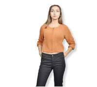 Gilet court femme - B.YOUNG - Orange - Manches longues - 100% coton - Taille L XS