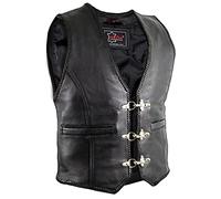 GILET CUIR BIKER VESTE (XL)