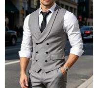 Gilet d'affaires décontracté gris pour hommes, printemps/été L,M,S,XL,XS,XXLUnicoloreTissu tissé
