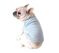 Gilet de bouledogue français en coton léger et extensible pour chien, t-shirt sans manches, respirant (bleu clair, taille XS)