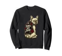 Gilet de Bouledogue français Punk Rock Roses Rouges Sweatshirt