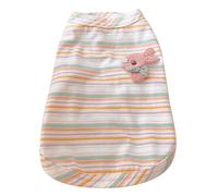 Gilet de Chats d'été, Rayures colorées empêcher Les vêtements de Chaton à la Mode à la Mode et Confortable applicables à diverses Races de Chats et Usure Quotidienne (Rayures de Couleur XL)