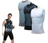 Gilet de compression à manches courtes pour homme - T-shirts de travail Cool Dry, tops de base Vitaboost pour le gym et la course, vêtements d'activité évacuant l'humidité, S