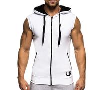 Gilet de compression sans manches avec fermeture éclair pour homme, blanc, XXL