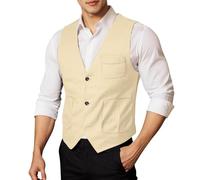 Gilet de Costume décontracté pour Hommes Gilet Formel sans Manches à col en V pour Mariage et Fête d'affaires ou Encore Tenue Quotidienne