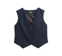 Superdry Pinstripe Waistcoat Bleu L Femme